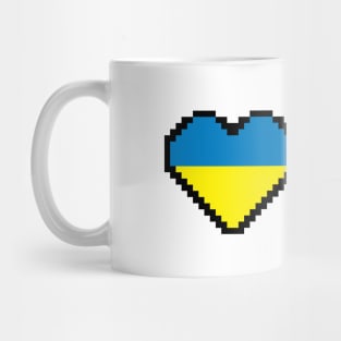 Ukraine Flag Pixel Art, Ukranian Flag  pixel art Mug